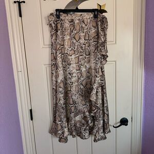 Lulu's Asymmetrical Snakeskin Skirt
